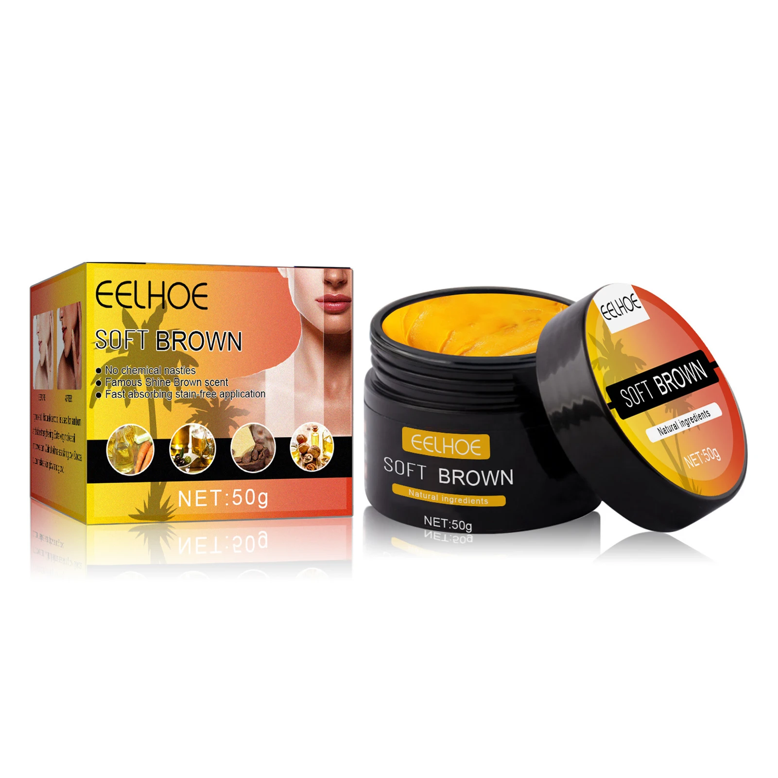 Eelhoe longa duração bronzeador sem sol corpo auto bronzeadores creme