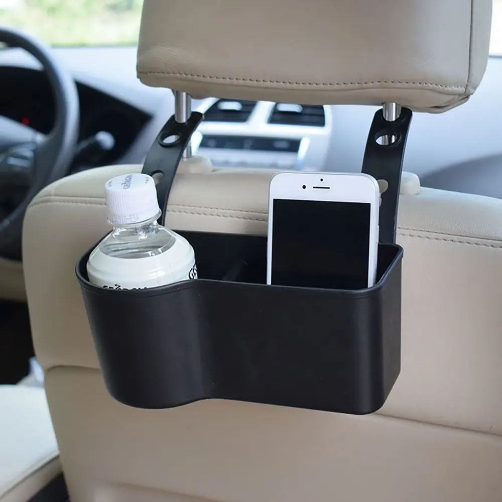 

Adjustable Car Storage Rack New Solid Durable Storage Box Easy To Install Black Car Headrest Bracket Car
