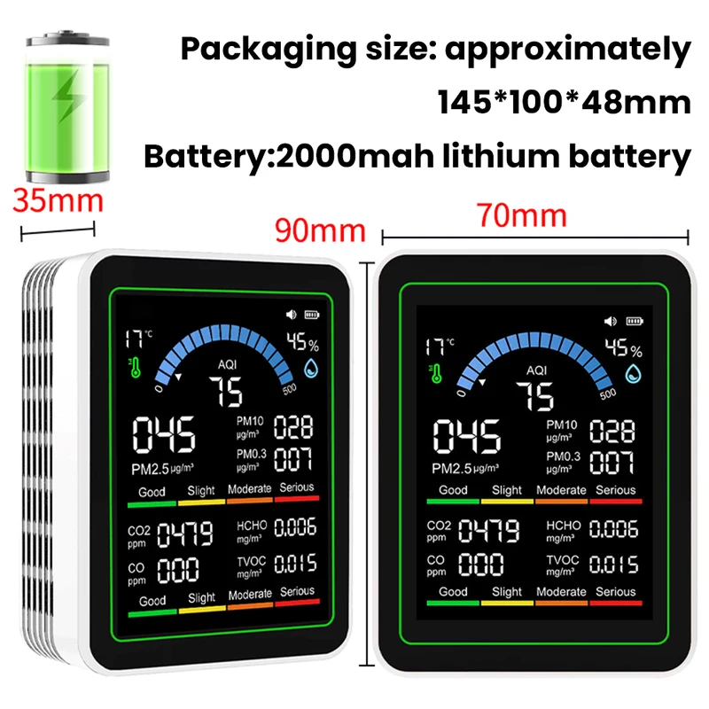 The Latest 10-in-1 Air Quality Monitor, CO₂ Monitor,