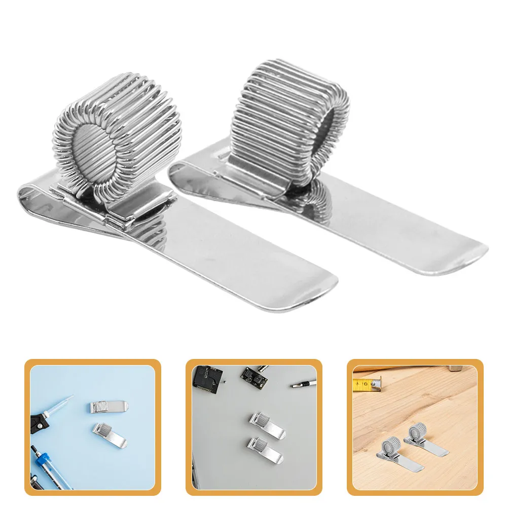 6Pcs 단일 구멍 금속 펜 홀더 클립 저널 노트북 책상 주최자 용 유연한 스프링 그립 학교 사무실 용 연필 클립