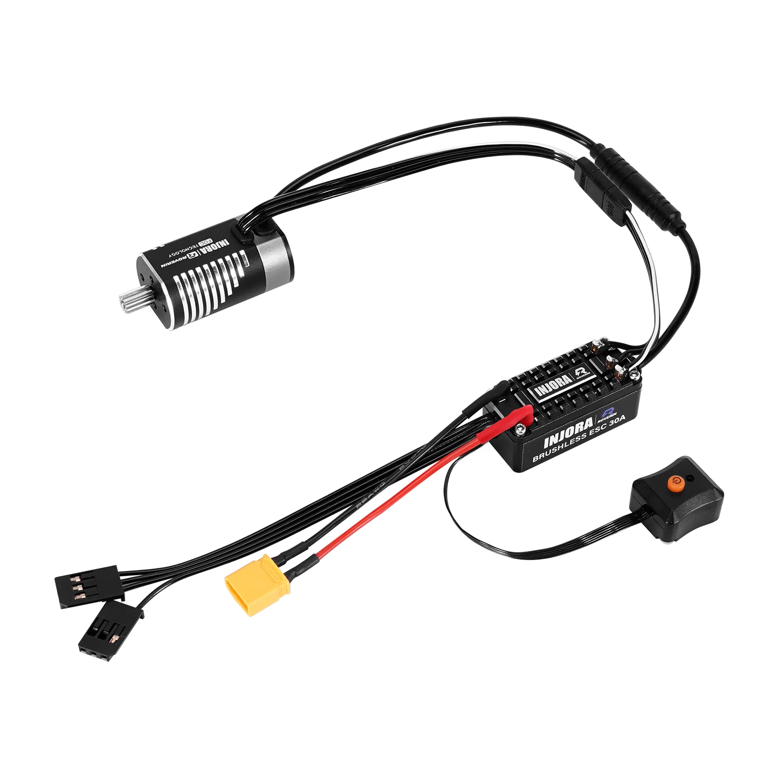 S5ce0c41dd1f94c518518056a5524df4cA INJORA Roverin 방수 FOC 전원 시스템 센서형 브러시리스 ESC 및 TRX4M Ascent 18(4800Kv)용 180 모터 콤보