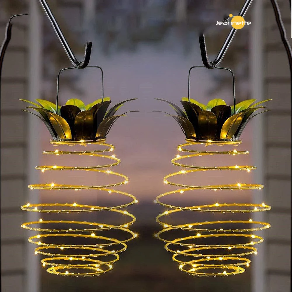 LED Solar Garden Lights Pineapple Fairy String Hanging Lantern Outdoor Waterproof Solar Lamp for Home Festival Garden Deck Decor 2022 new folding chair outdoor camping folding table outdoor camping pony pony art sketch chair fishing chair outdoor deck chair