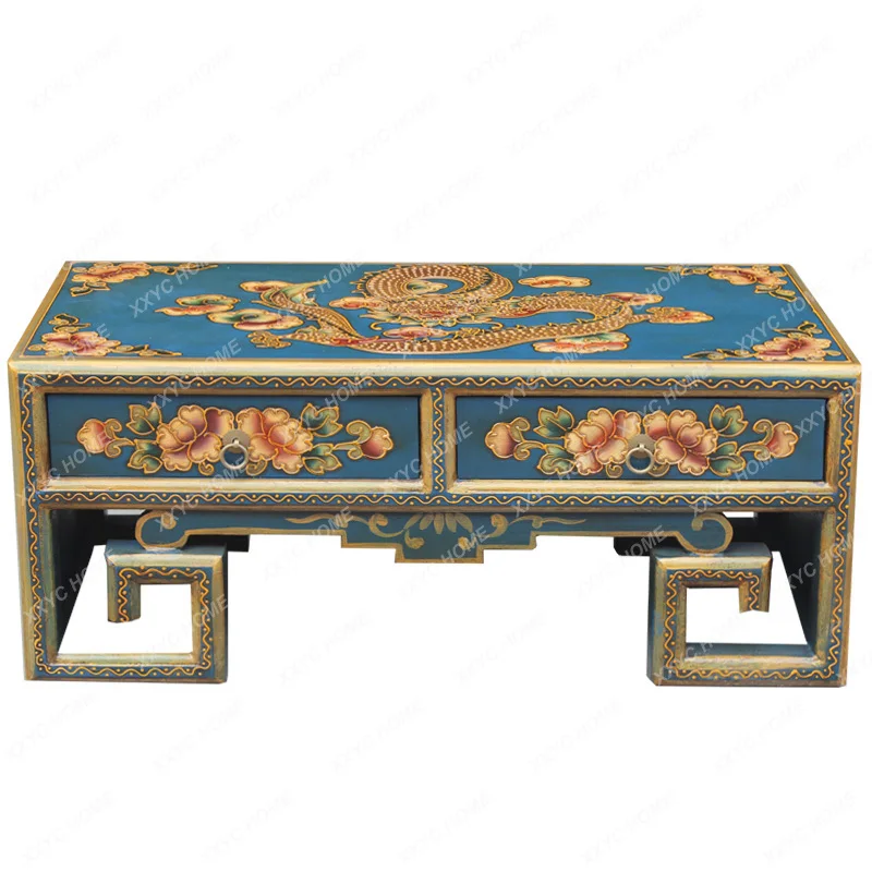

Painted Tea Table Vintage TV Cabinet Reception Table Floating Table