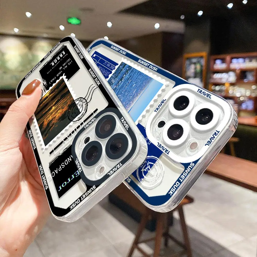 Sunset Landscape Stamp Phone Case Cover