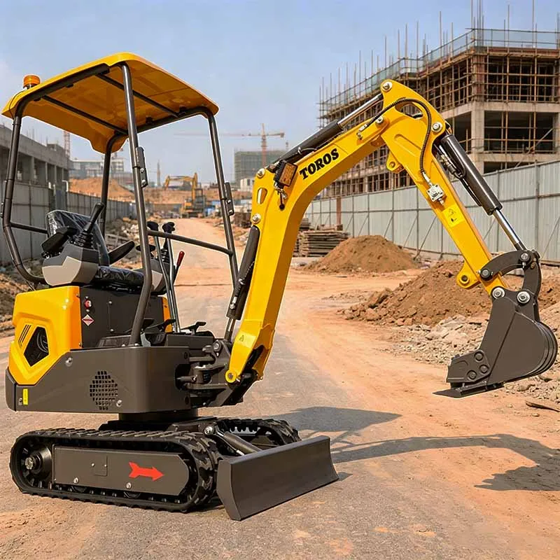 Günstiger Minibagger, Ketten-Landwirtschaftsbagger, 1,2 Tonnen, maßgeschneiderter Bagger mit Kabinen-Daumeneimer, Mini-Bagger für den Bauernhofgebrauch
