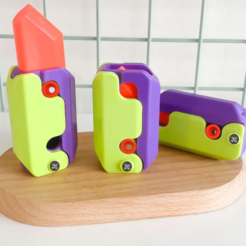 Funny kid Decompression toy anti stress reliever Gravity Cute Knife Carrot Knife Decompression Push Small Toy Gravity Knife Gift 4
