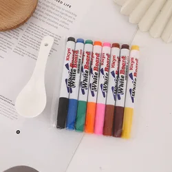 Vibrant Magical Water Floating Painting Brush Set for Kids - Educational and Creative Art Pen Toys (8 PCS with Spoon)