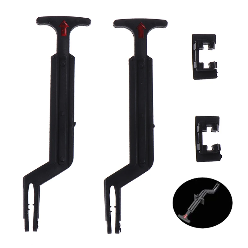 Bonnet Hood Release Rod Lock Latch Black Handle Clips 3B0823593 For Volkswage Passat B5 / B5.5 1998-2004 2Pcs/Set hood latch handle set hood release cable