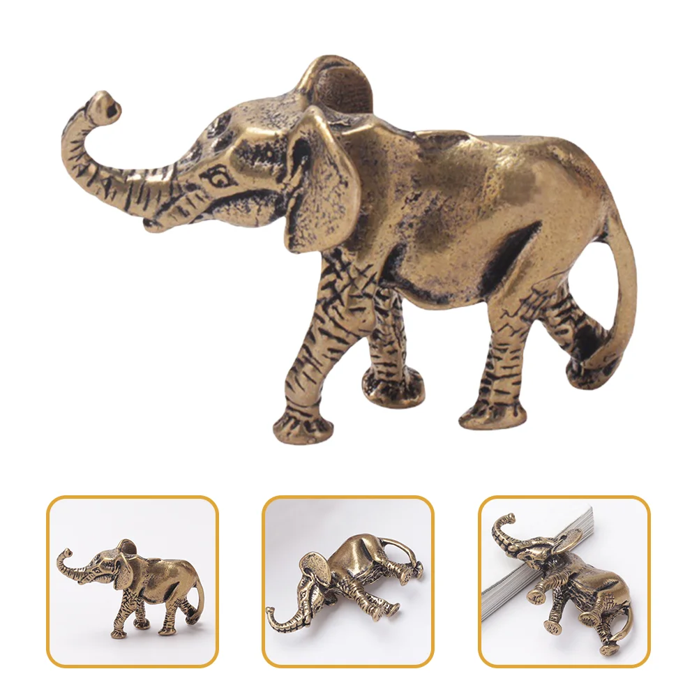 2 szt. Mosiężna malutka figurka kształt słonia miniaturowe rzeźby z cielęcia słonia
