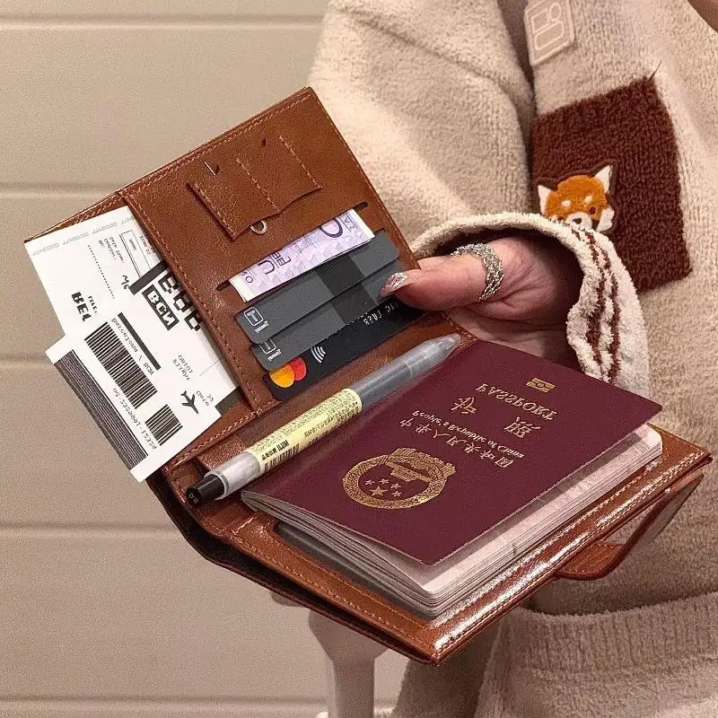 Portafoglio da Viaggio per Passaporto, Porta Carte RFID Bloccante per Donna e Uomo, Porta Documenti e Biglietti Aerei, Portafogli Multifunzione - immagine 4