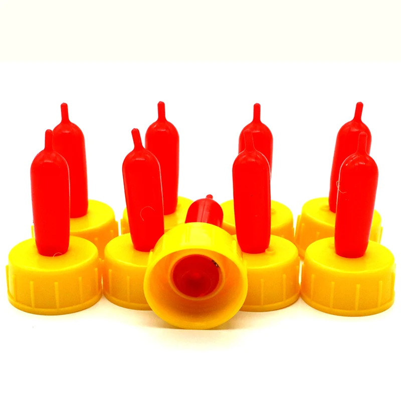 100 Pcs Sheep Milk Drinking Nipple, Lamb Nipple Plastic Connect with Screw Sprite Coke Bottle, Livestock Veterinary Feeding Tool