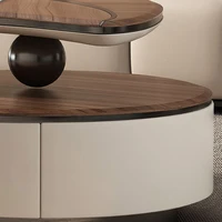 Table basse d'appoint en bois massif, multifonction, personnalisée, créative, Unique, feuille de forme spéciale, moderne, meubles de luxe en noyer, pour salon 4