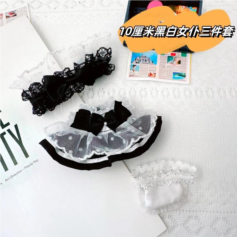 1pc 17cm Labubu Clothes Cute Mini Plush Doll's Outfit Accessories Overalls Dress Hairpin for Labubu Dolls Fans Children Gift 4