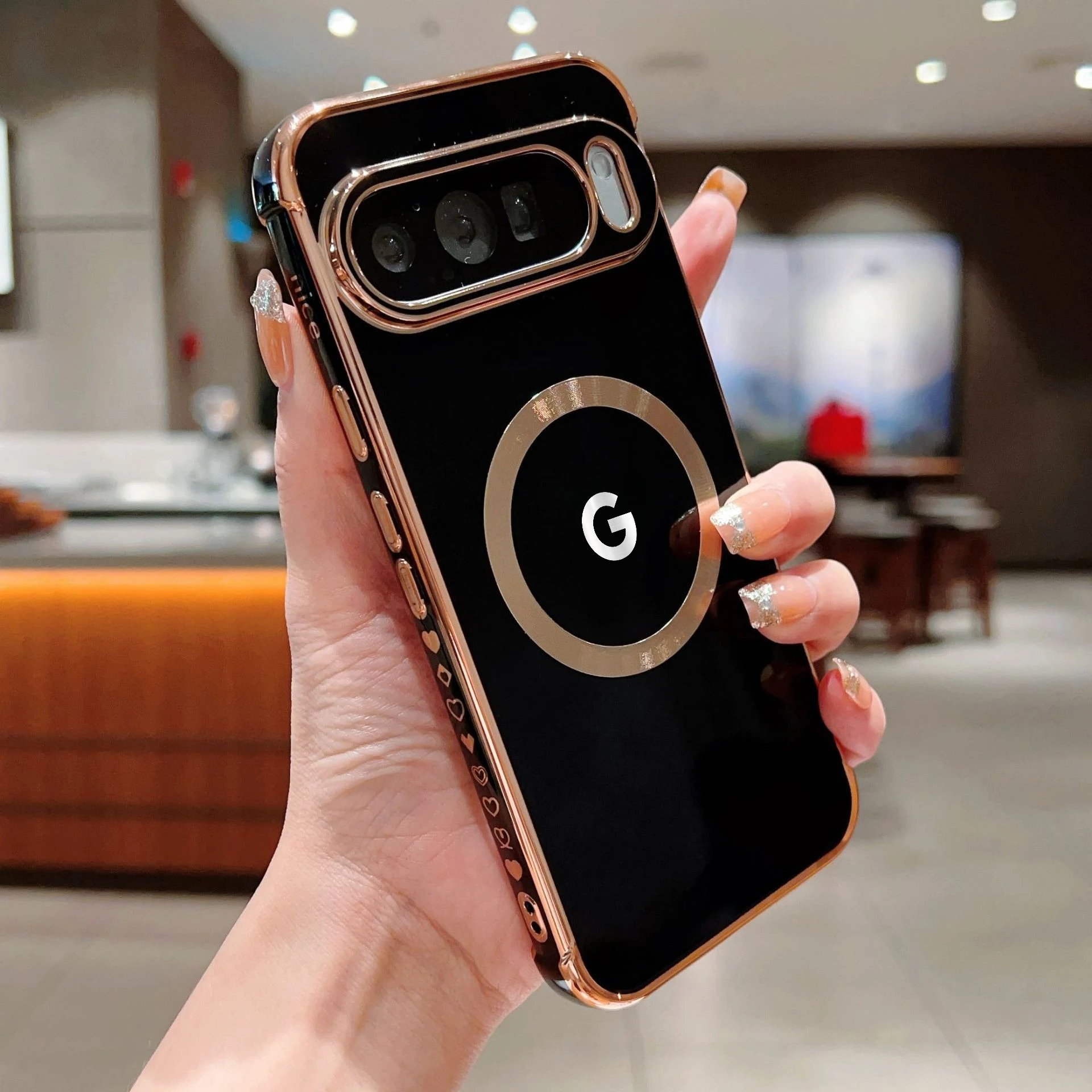 Luxury Magnetic Camera Lens Protector Case with Wireless Charging Compatibility