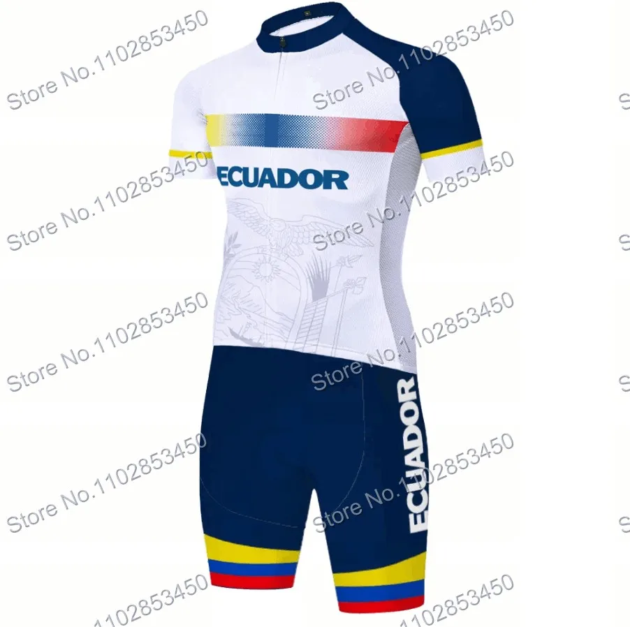 Ecuador Team Pro Cycling Jersey Set Mens Spring Autumn Clothing Suit Long Sleeve MTB Bike Road Pants Bib Ropa Ciclismo