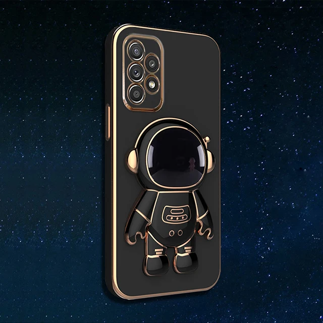 thumbnail image 1 of Astronaut Fold Bracket Plating Cover For Samsung Galaxy S23 S22 Ultra S20 S21 FE Note 20 10 Plus A12 A13 A33 A52 A54 A53 5G Case, 1 of 5