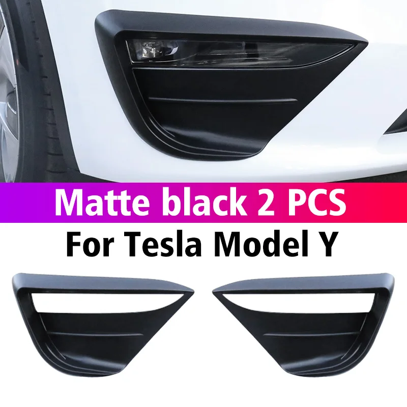 cute car decals For Tesla 2016-2022 Model 3 Model Y Car Carbon Front Fog Lamp Spoiler Wind Knife Protective Cover Sticker Decoration Accessories funny truck stickers Car Stickers