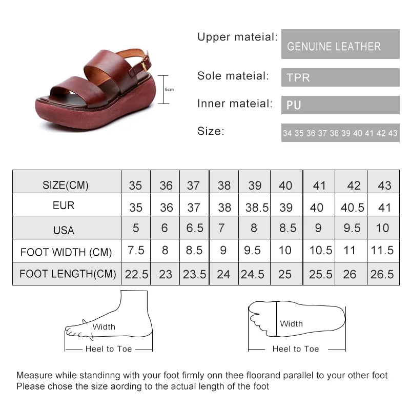 AIYUQI Women sandals retro 2022 new summer women sandals genuine leather platform wedge casual footwear red shoes for women