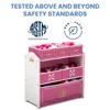 Princess Crown Multi-Bin Toy Organizer Storage Rack Kids 3  Metallic Gold Crown Emblems Easy Assembly Durable Wood and Fabric 5