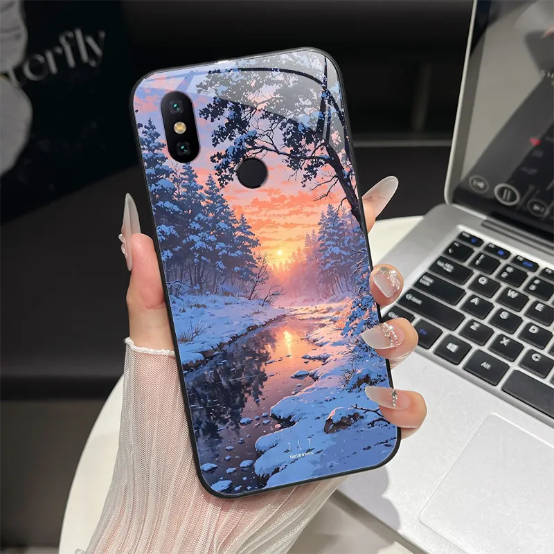 Trendy Fantasy Design Tempered Glass Bumper Phone Case with Full Protection