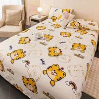 Cute Tiger Bed Sheet Set Cartoon Animal Flat Sheet & Pillow Sham Luxury Bed Cover Soft Comfortable Top Sheets Decorative Bedding 3