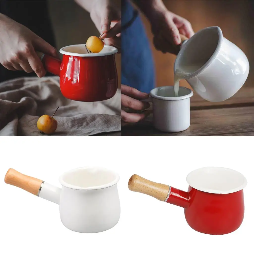 Pan SaucepanEnamel for Camping 5