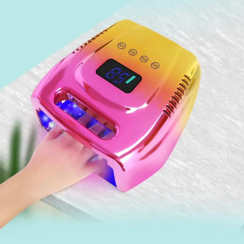 High Power 96W Cordless Rechargeable Wireless LED UV Nail Lamp For Gel Nail Polish Dryer Nail Lamp for Salon 3