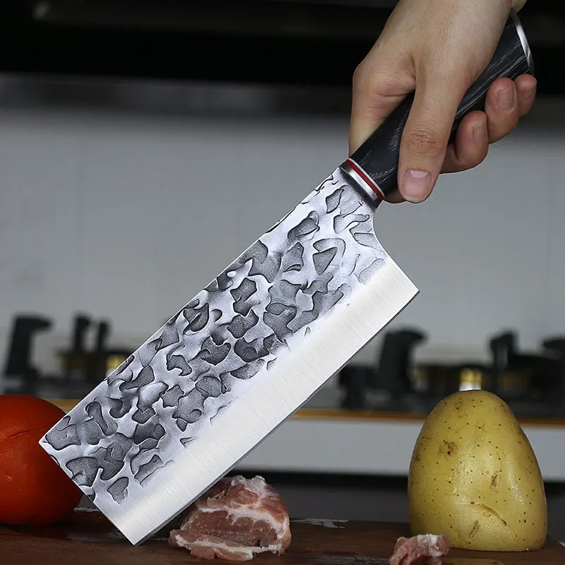 

Manual Forged Cleaver Stainless Steel Kitchen Chopping Slicing Chef Knife Meat Fish Vegetables Slaughter Cutter