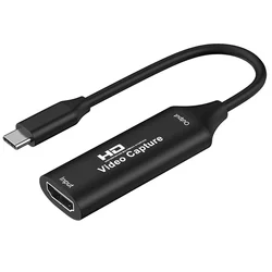 Ultra HD Video Capture Card with HDMI to USB - C for Game and Camera Live Streaming and Recording (Black)