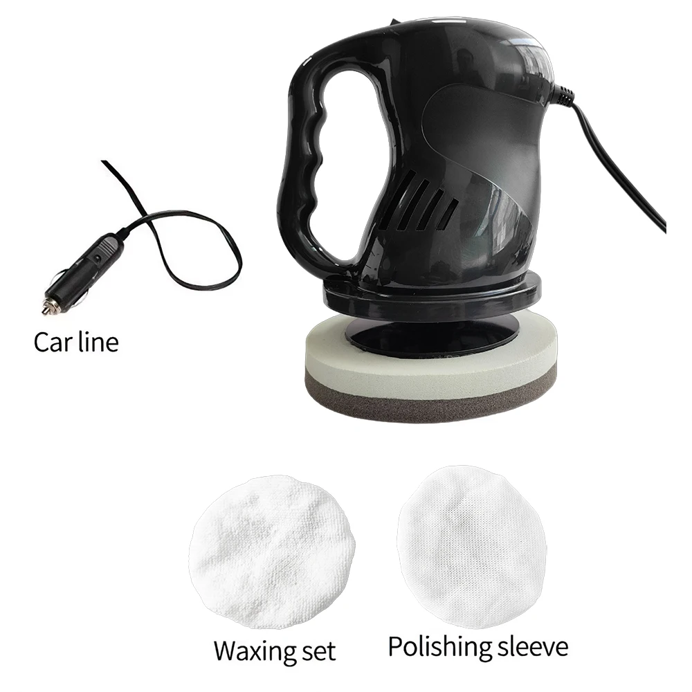 Pulidora De Coche Portátil 12V 40W - Incluye Fundas Para Encerar Y Pulir, Ideal Para Reparar Arañazos En Casa