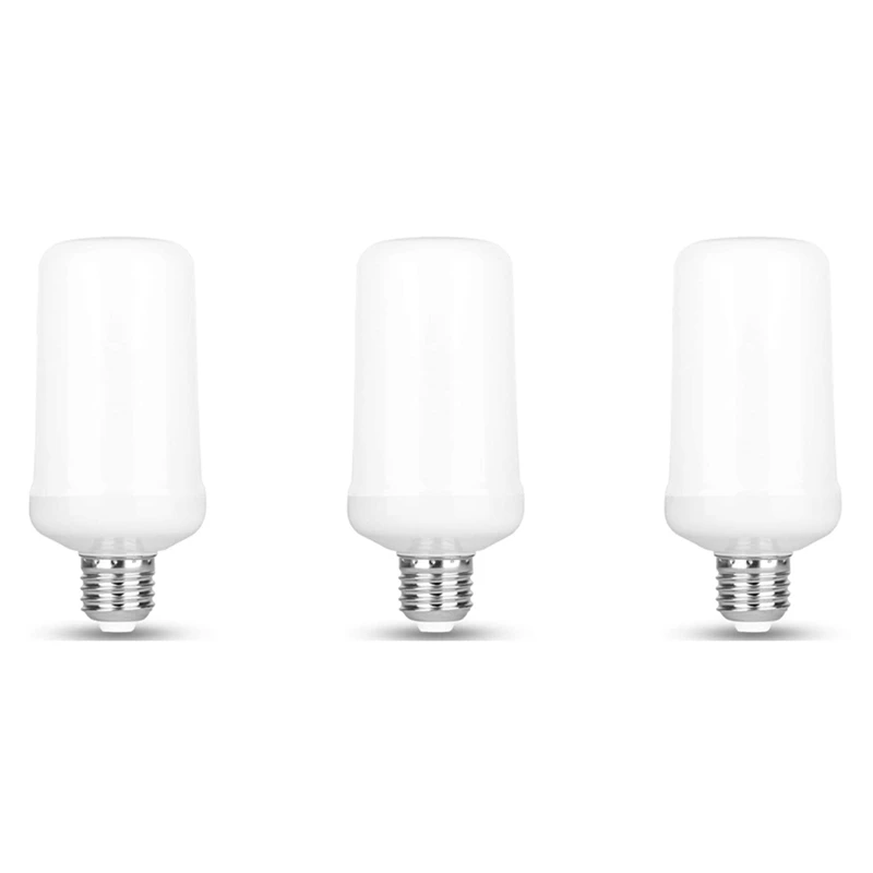 

3X LED Flame Effect Light Bulb E27,Decorative Flickering Realistic Fire Lights Bulb,Festival Decoration Lamp,White-E