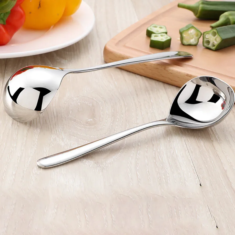 Stainless Steel Spoon Creative Long Handle Hotel Hot Pot Soup Ladle