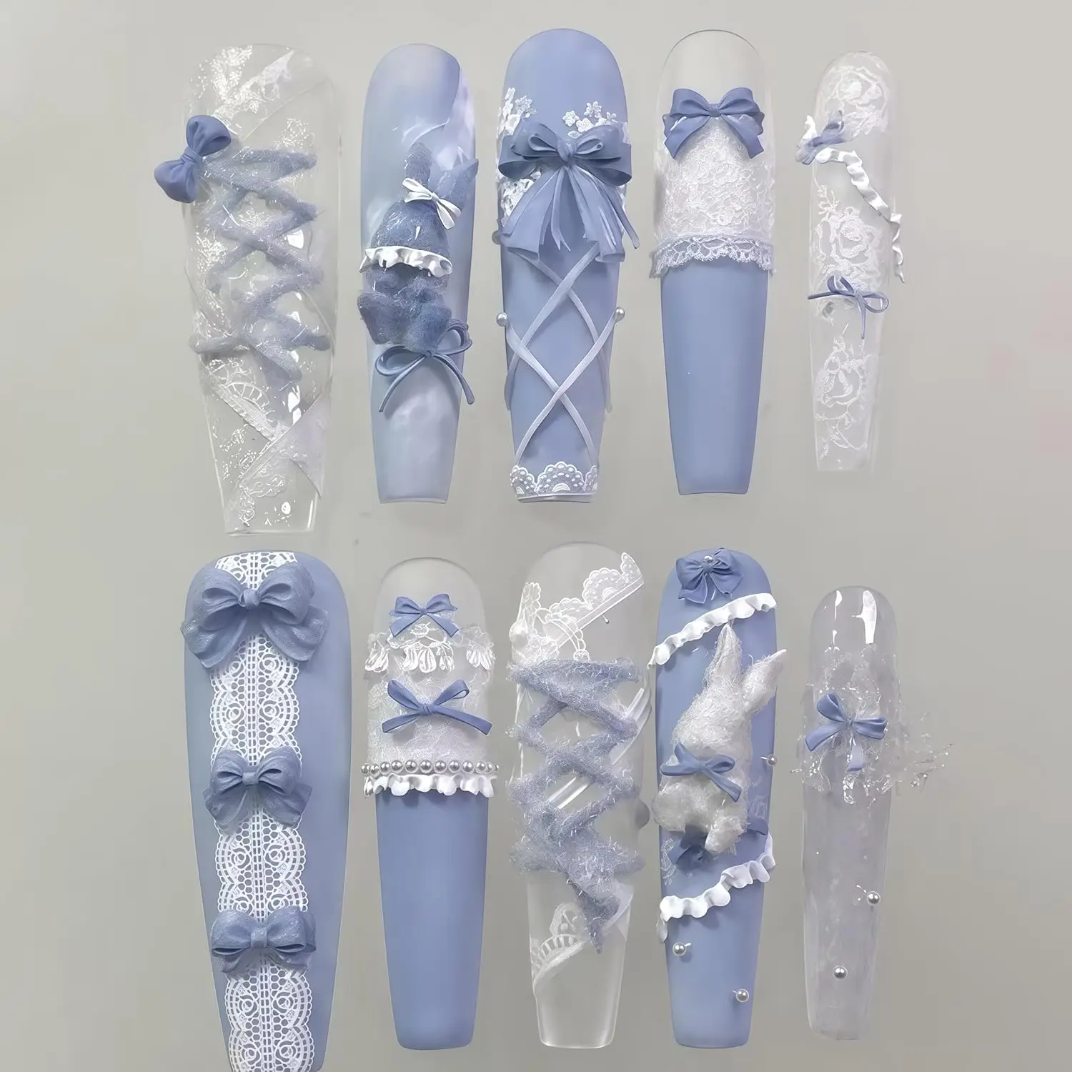 1PC 리본 네일 몰드 실리콘 도구 네일 아트 레진 몰드 액세서리 용품