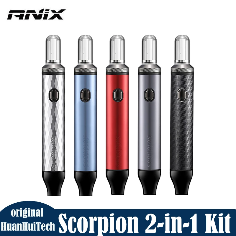 

Оригинальный набор для сбора воска ANIX Scorpion 2-в-1, батарея 650 мАч, полностью магнитное соединение, набор для вейпа с регулируемым напряжением