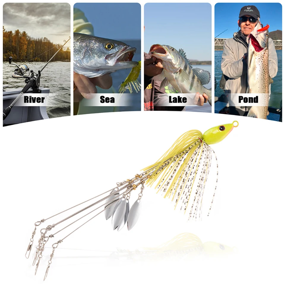 1PCS 10.5g/17g/19g Alabama Rig Head Swimming Bait Umbrella Fishing lure Rig  5 Arms Bass Fishing Group Lure Extend Fishing Tackle