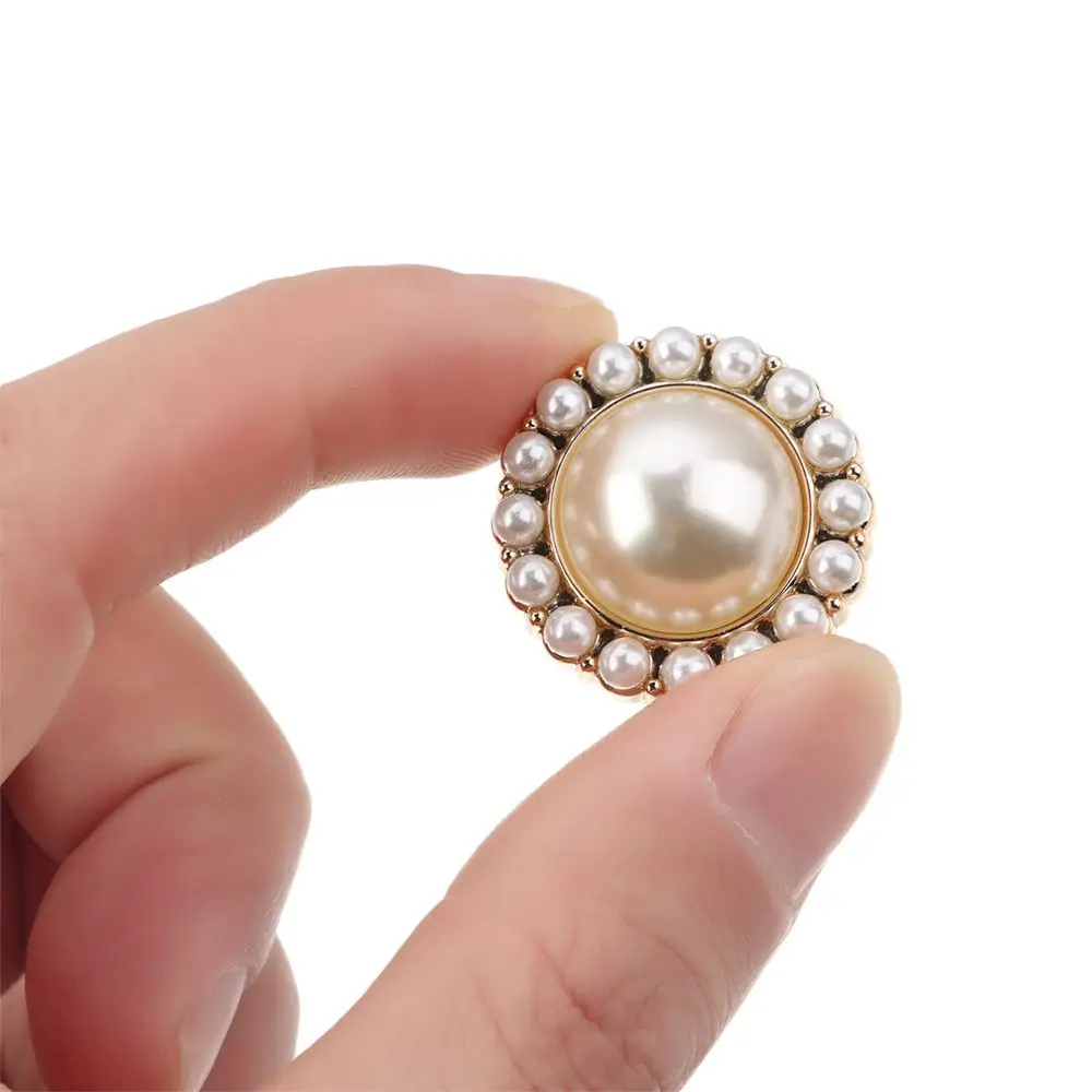 Description Picture 5 of item10Pcs Alloy Shiny Rhinestone Pearl Clothing Buttons DIY Clothing Sewing Button  Handmade Needlework Decorative Sewing Accessorie