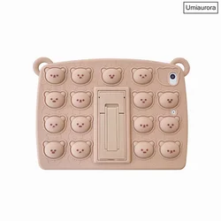 Children's Cartoon Unicorn Silicone Tablet Case with Stand for iPad Air 4 5(10.9) (01 PaoPao Bear)