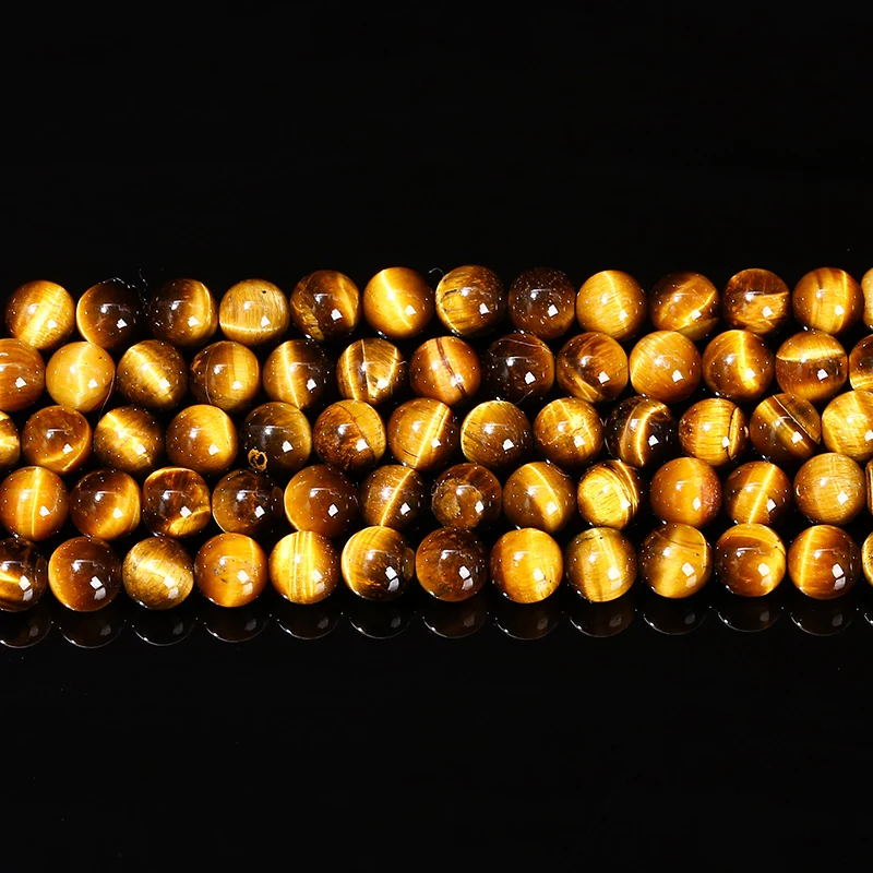 Wholesale Natural Yellow Tiger Eye Stone Bead Loose Spacer 4 6 8 10 12mm For Jewelry Making Diy Necklace Bracelet Accessoy 2