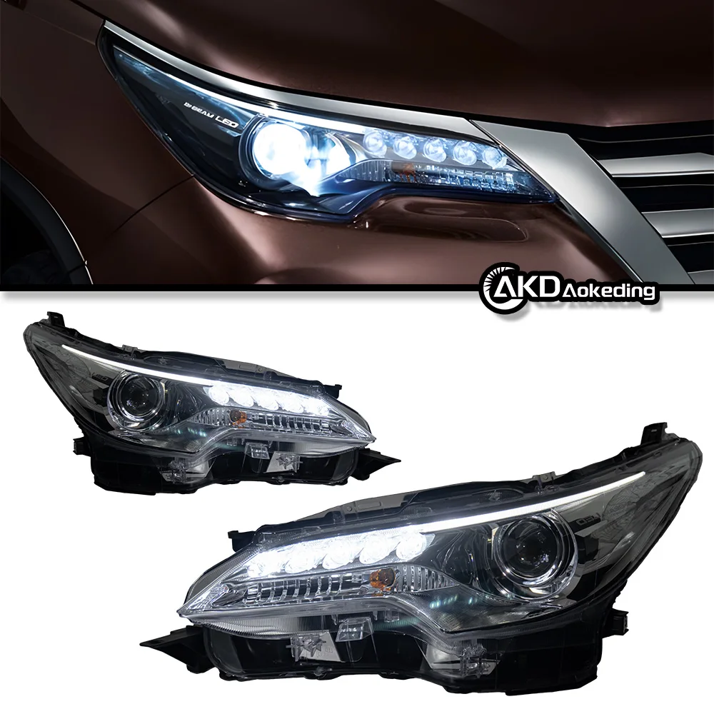 

Car Head Lights Parts For Toyota Fortuner 2016-2020 LED Front Headlight Replacement DRL Daytime light Projector Facelift