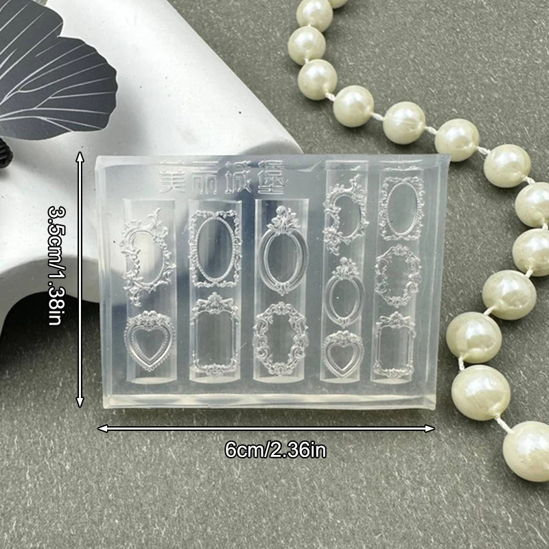 뜨거워요 핫 미니 사진 프레임 모양 실리콘 네일 몰드 네일 스탬핑 네일 DIY 네일 살롱 디자인 입체 매니큐어 아트 도구