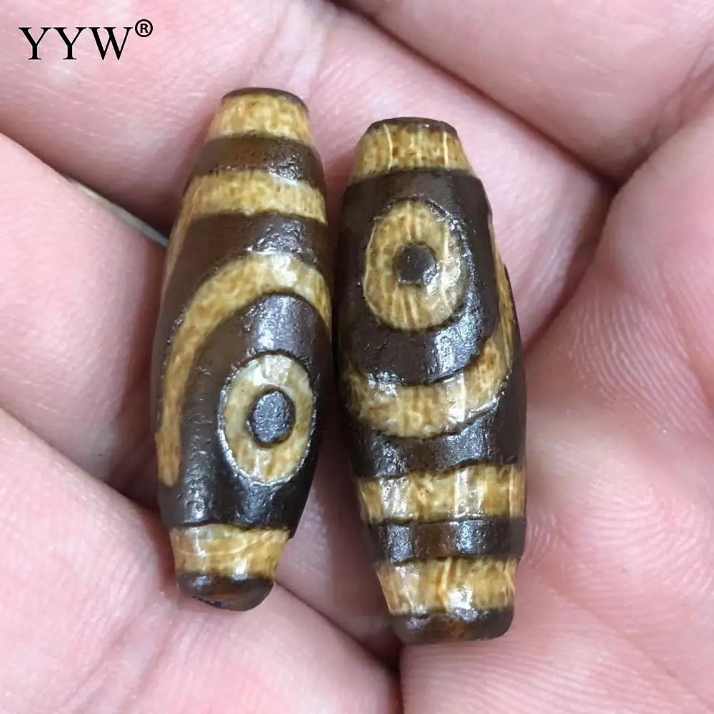 2PCs Natural Tibetan Dzi Beads For Making Diy Jewelry Oval Jewelry Handmade Making Diy Necklace Bracelet Tibetan 30x11mm