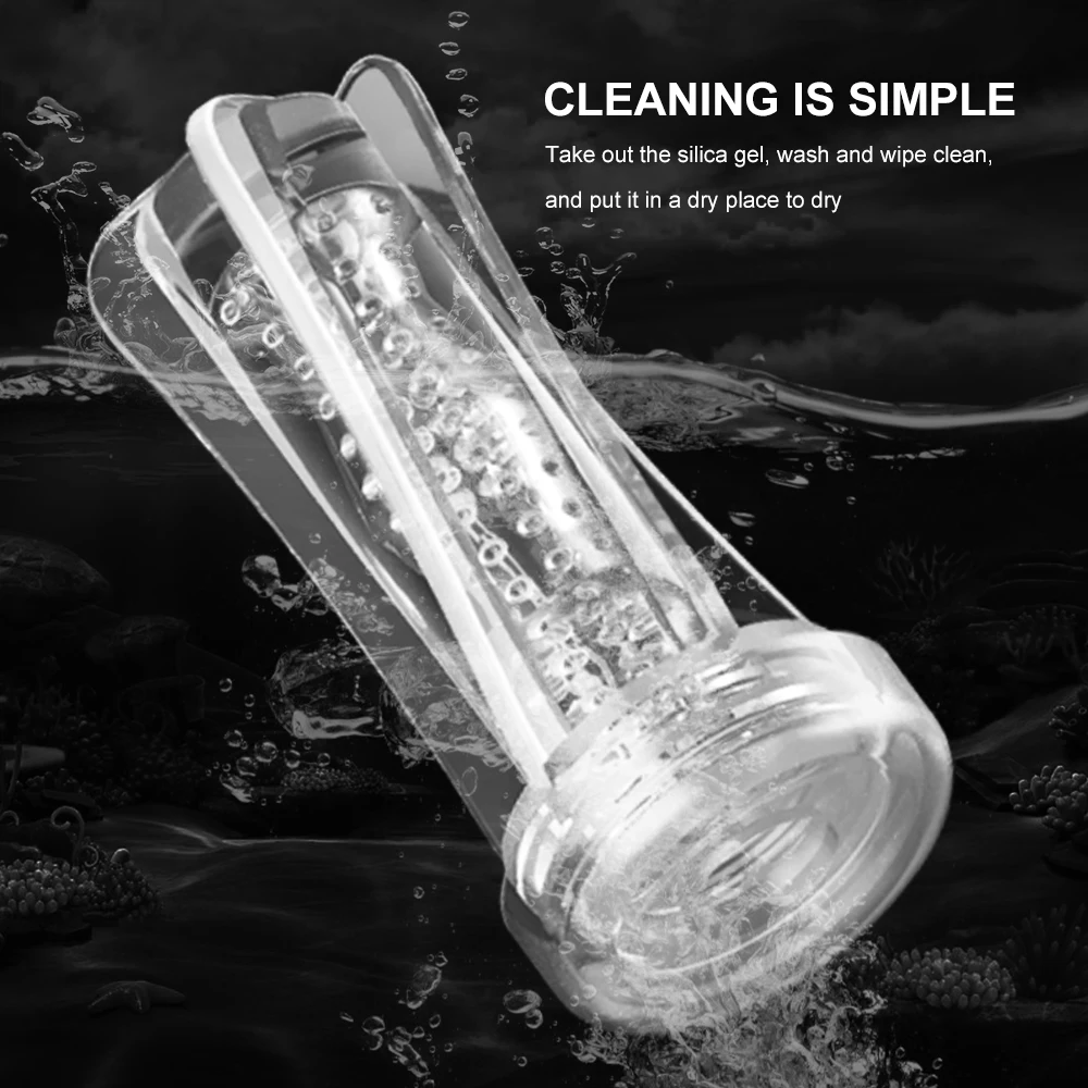 Silicone Masturbazione Tazza Esercizio di resistenza Vibrazione Masturbatore maschile Figa tascabile Giocattoli del sesso per uomini adulti_voghion.com