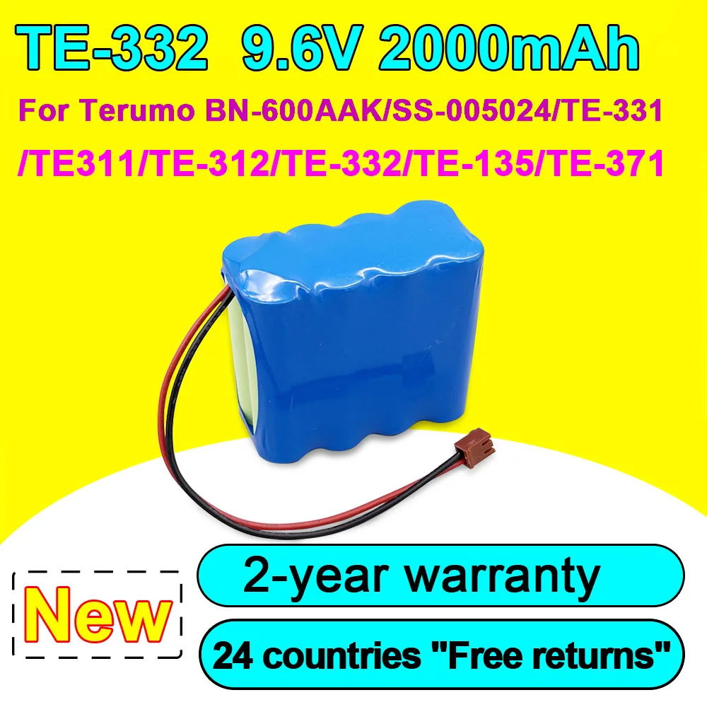 

New Battery TE-332 For Terumo BN-600AAK SS-005024 TE-331 TE311 TE-312 TE-332 TE-135 TE-371 High Quality 9.6V