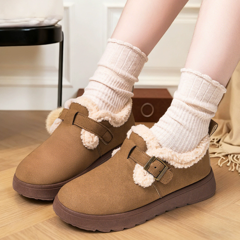 Smile Winter Women's Boots Fashion Cotton Boots Fleece-lined Thickened Soft Cotton Shoes Slip-on Snow Boots Casual Thermal Shoes