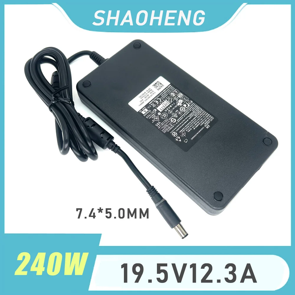 오리지널 240W 19.5V 12.3A AC 어댑터 노트북 충전기 (델 에일리언웨어 13 15 17 R1 R2 R3 R4 R5용) 전원 공급 케이블