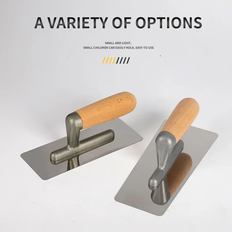 Professional Concrete Plaster Trowel for Wall Plastering Skimming Trowel Building Drywall Tools with Smooth Wooden Handle
