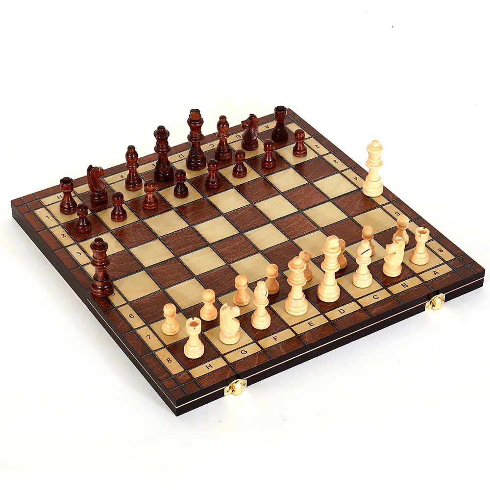49/44/39/34/29/24CM Magnetic Foldable Wooden Chess Set for Kids & Adults Double Queens Brain-Teaser Board Game Toy