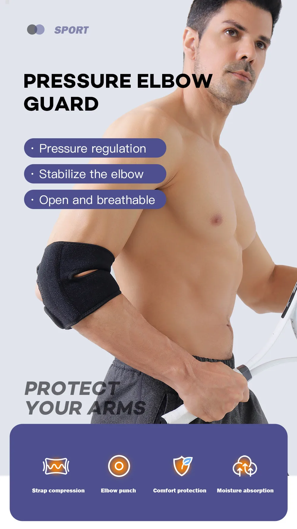 Doppel frühling Ellenbogen Kompression Hülse Unterstützung Klammer Arm Wärmer Arthritis Verband Arm Pads Schutz Stretch Zubehör Für Frauen – Detail 1