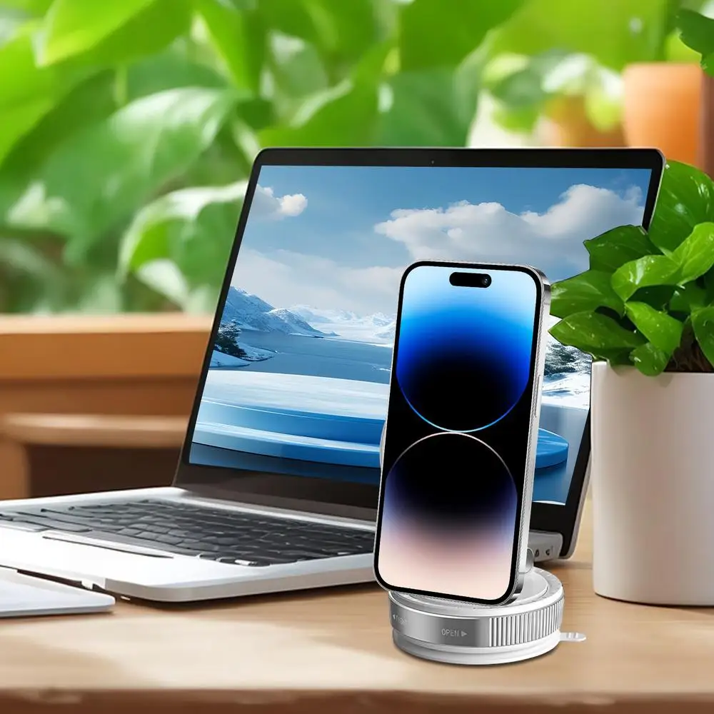 Vacuum Magnetic Car Phone Holder Strong Suction Cup Mobile Phone Holder 360-Degree Rotating Automotive Cellphone Mount