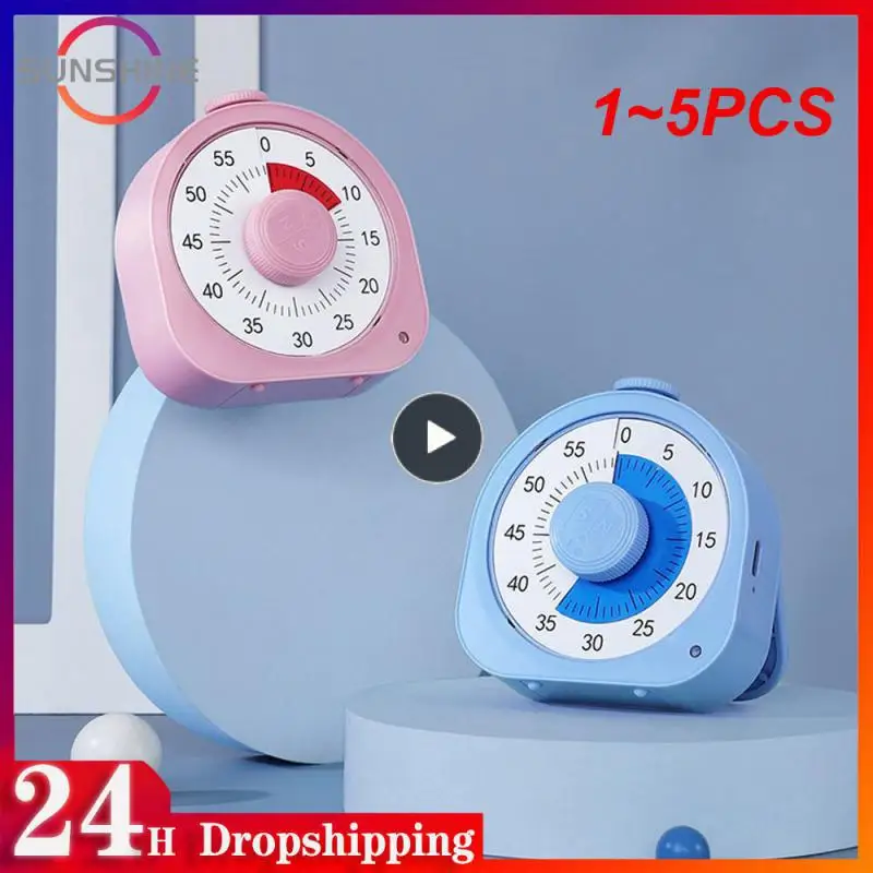 

1~5PCS Kitchen Visual Timer 60-minutes Super Countdown Visual Timer Study Mechanical Time Management Tool Suitable For Children